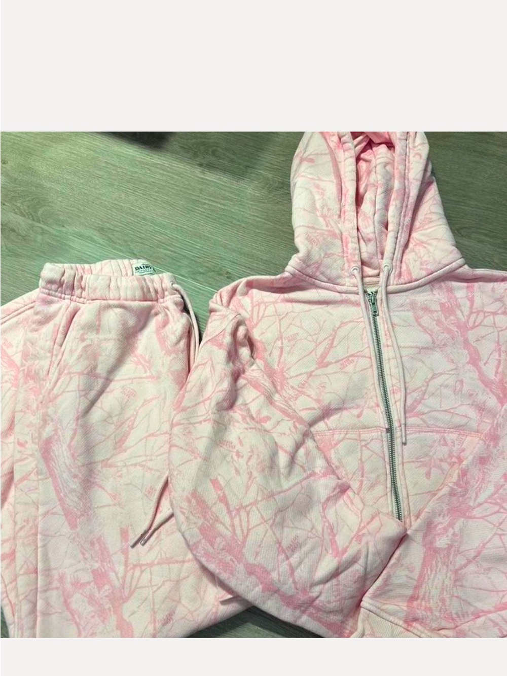 Light Pink Printed Hoodie and Jogger Set